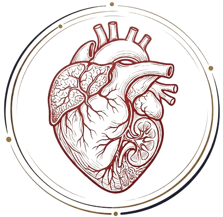 Logo do I Simpósio Multidisciplinar de Assistência Cardiovascular e Transplantes — coração anatômico circundado por arcos